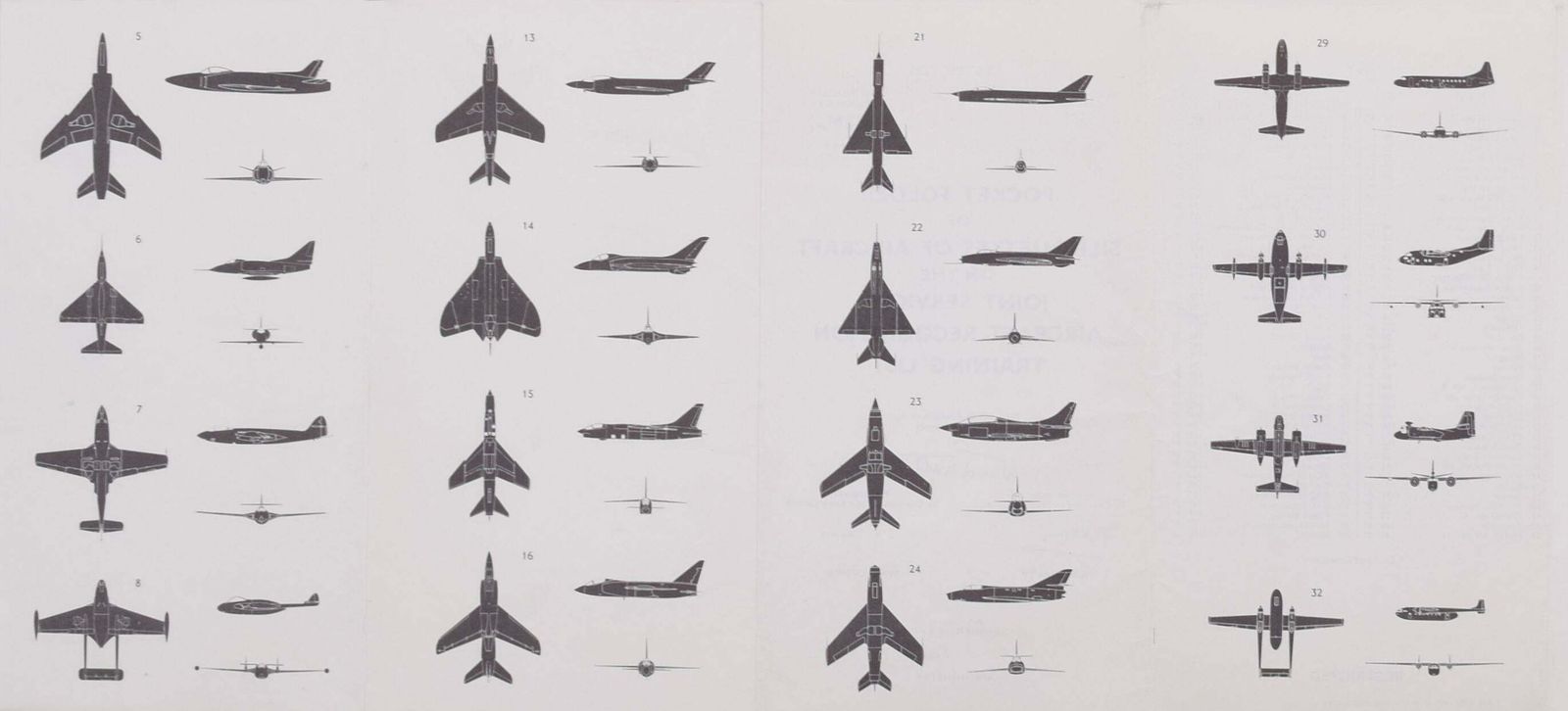 Unknown Silhouettes Of Aircraft On The Joint Services Aircraft Recognition Training List 1959 photo Art