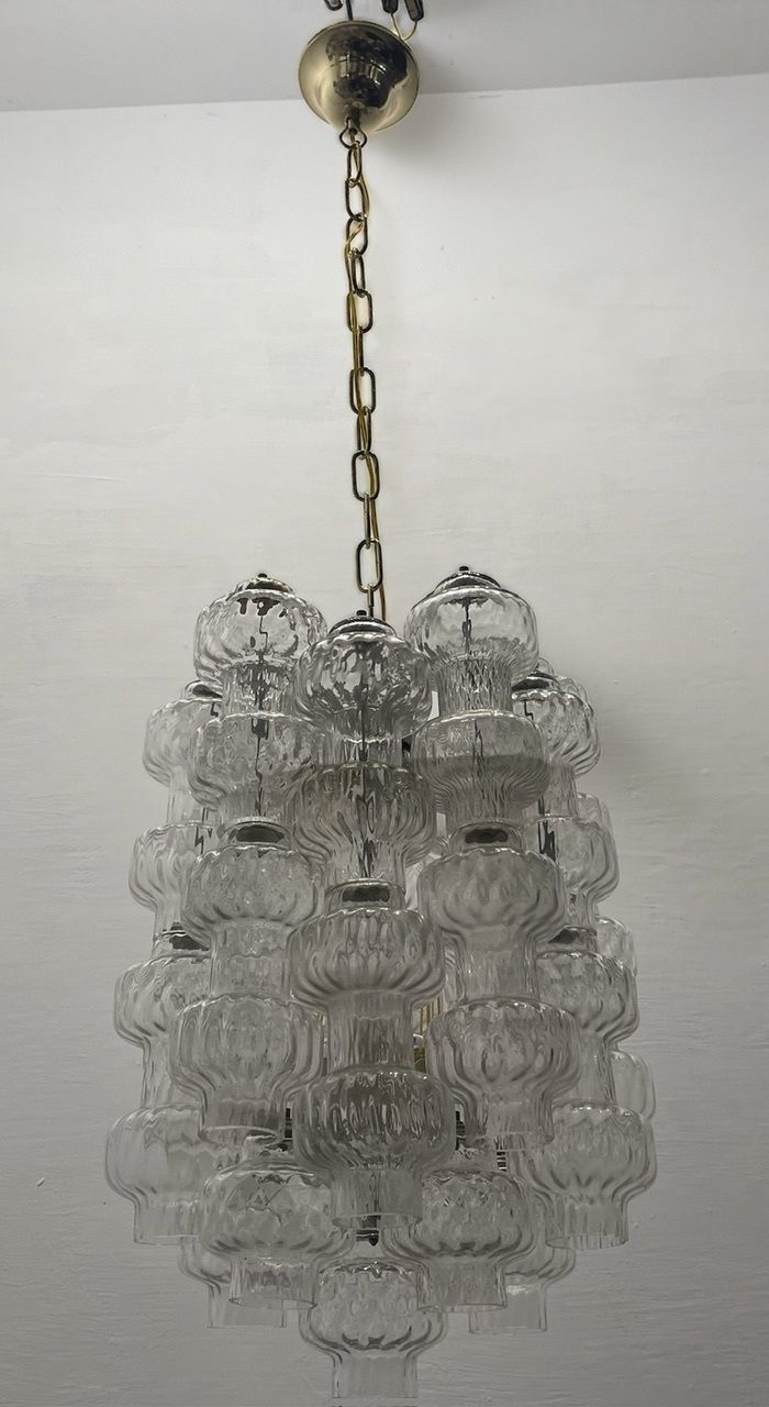 Iconic Murano Glass Barbell Chandelier By Venini 1960’s photo 1300.0