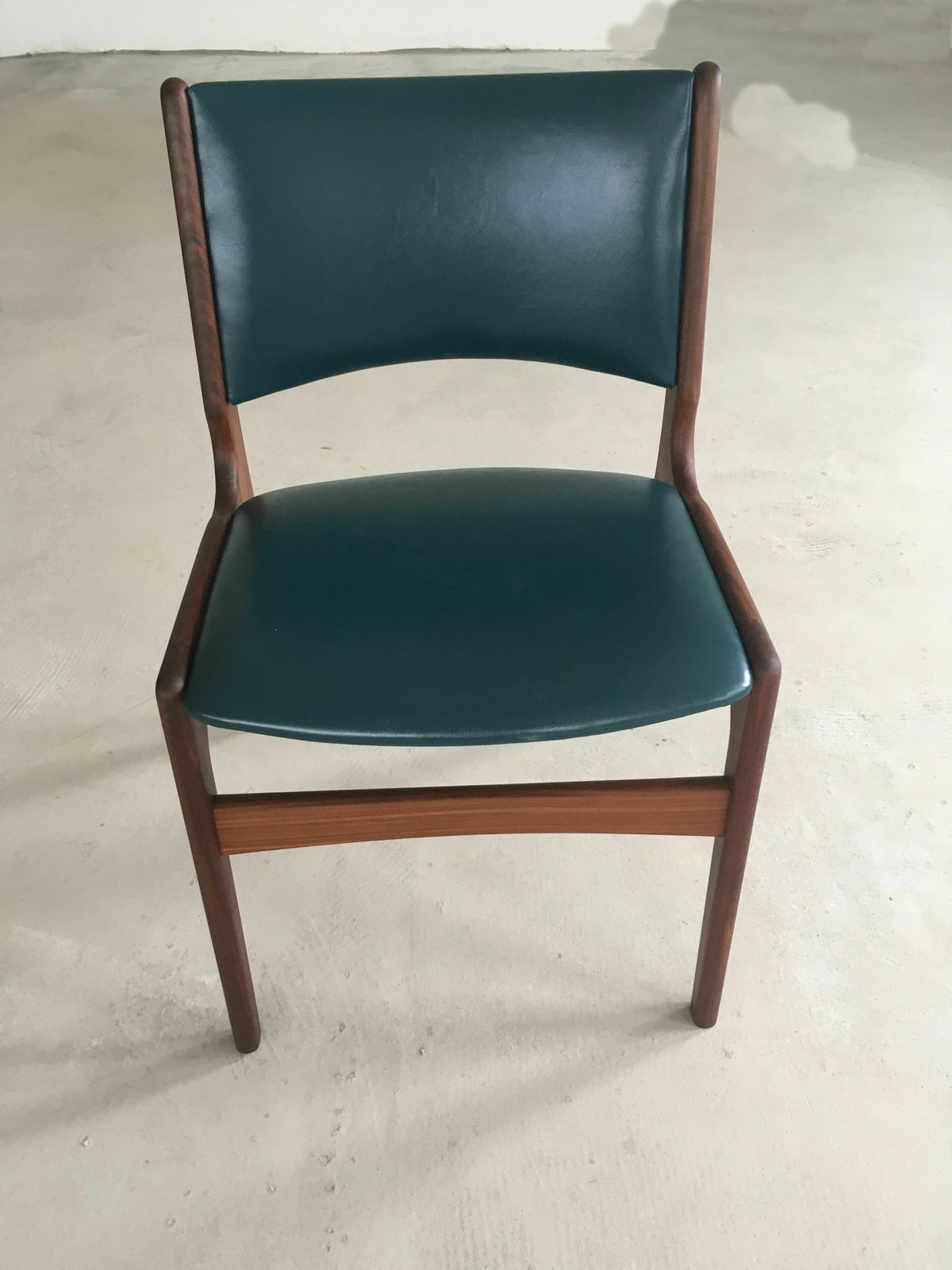 Set Of Eight Fully Restored Erik Buch Teak Dining Chairs, Custom Upholstery photo for sale