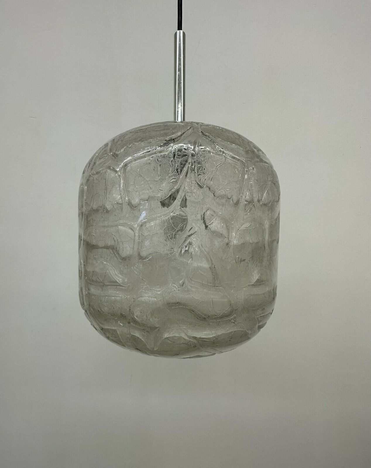 Rare Mid Century Doria Leuchten Glass Hanging Lamp , 1970’s photo vintage