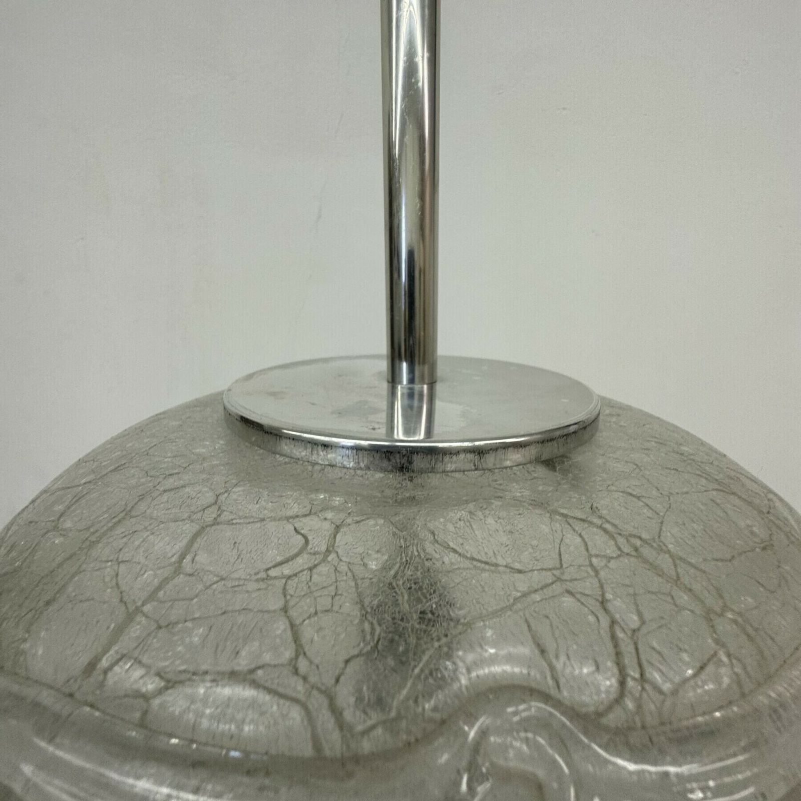 photo vintage Rare Mid Century Doria Leuchten Glass Hanging Lamp , 1970’s