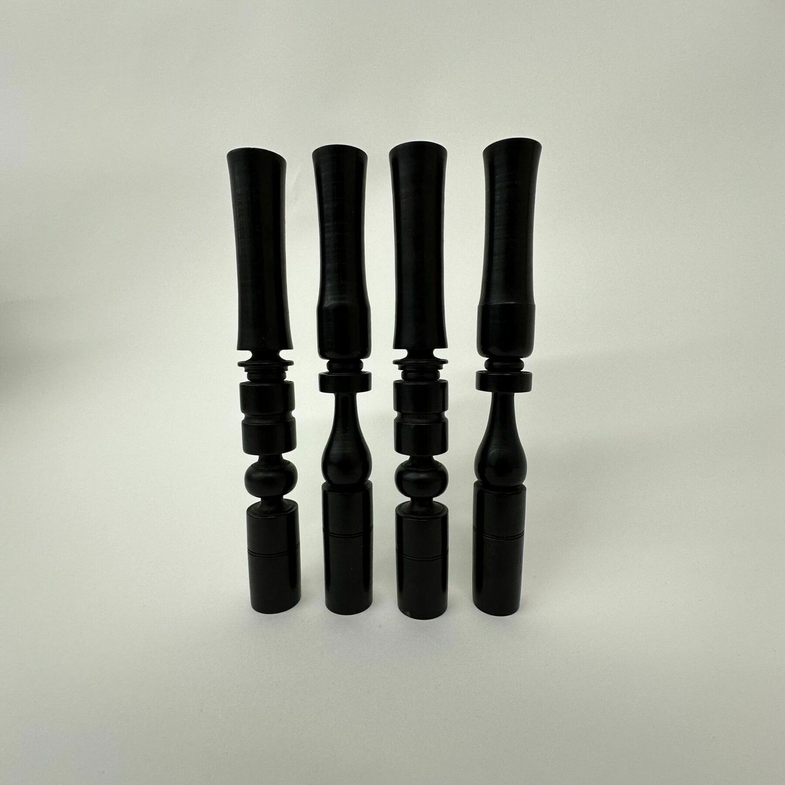 Set Of 4 Ebony Hand Turned Wooden Edwardian Candle Sticks , 1900’s photo furniture