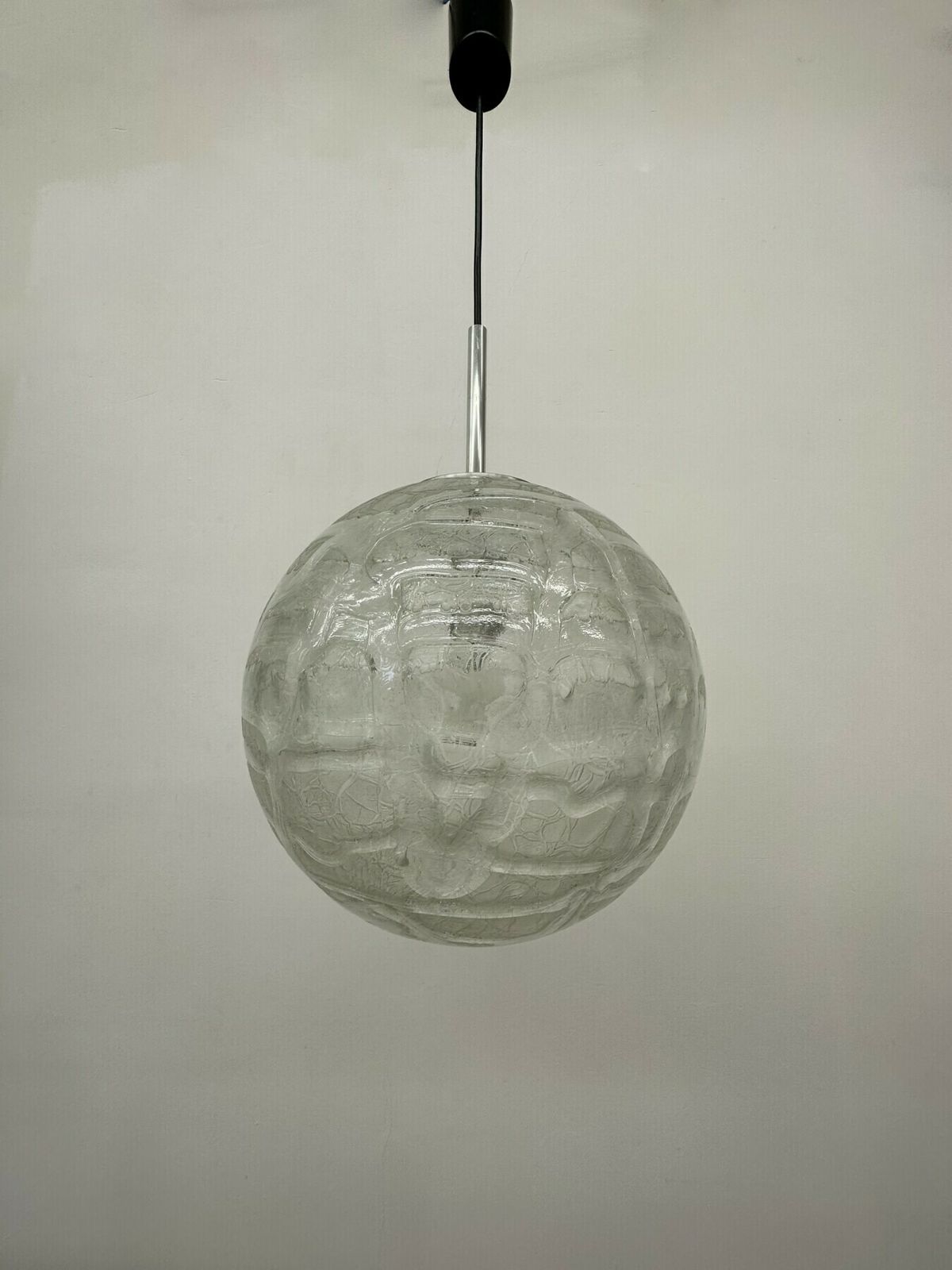 Mid Century Doria Leuchten Glass Hanging Lamp , 1970’s photo Lighting