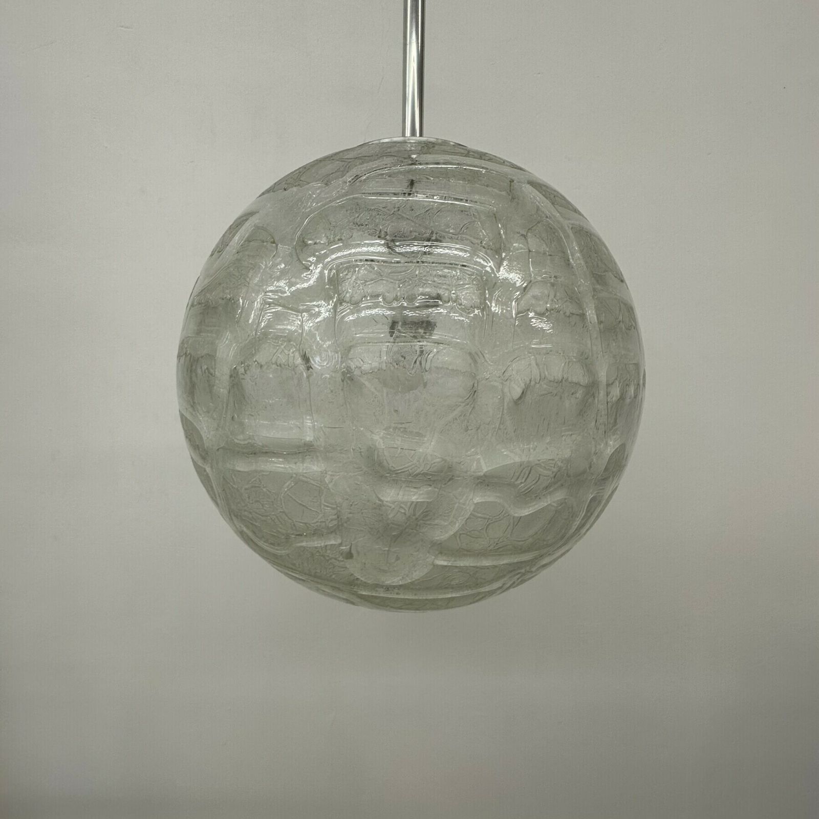 Mid Century Doria Leuchten Glass Hanging Lamp , 1970’s photo vinterior