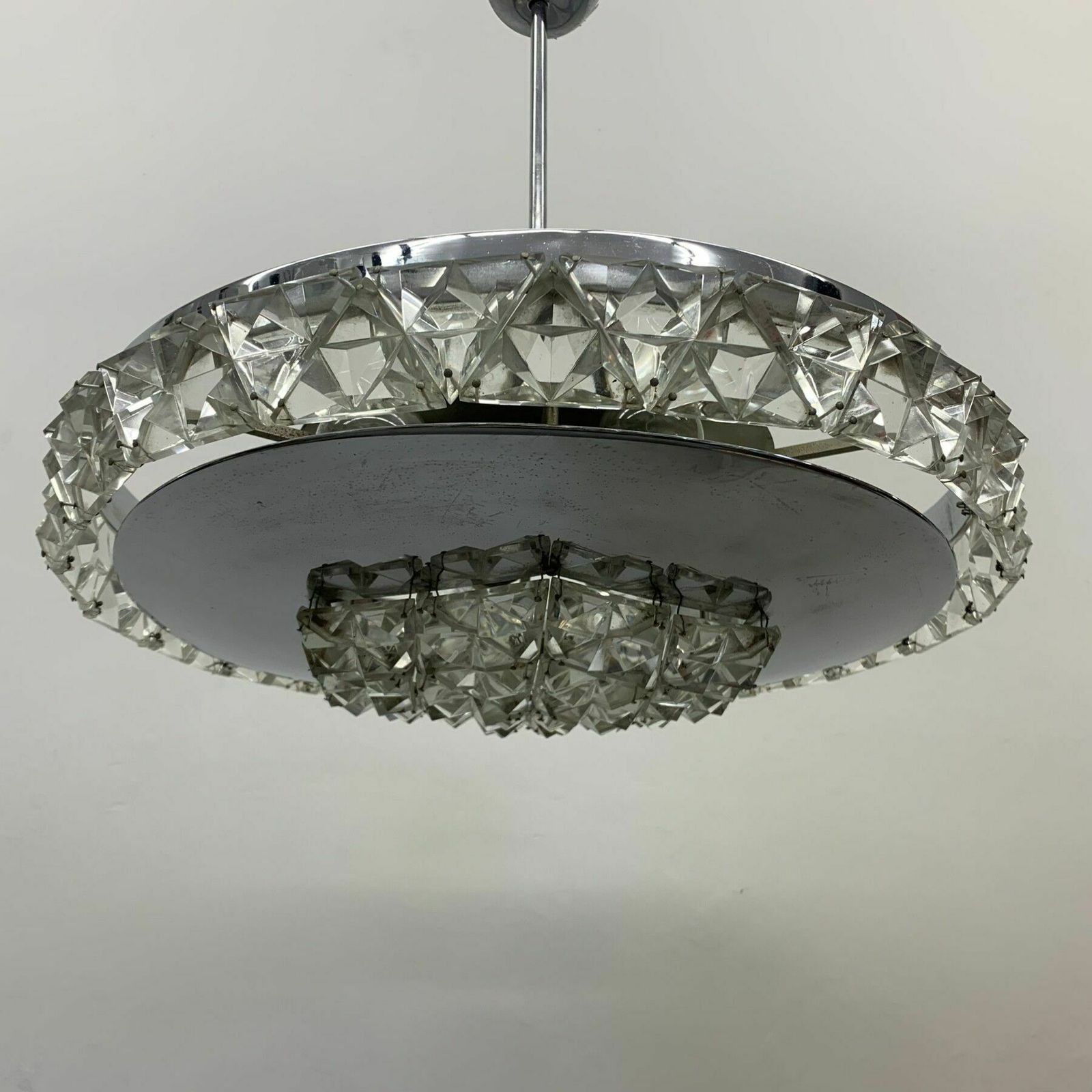 Zeldzame Kinkeldey Kristallen Hanglamp, Ca. Jaren 1970 photo vintage