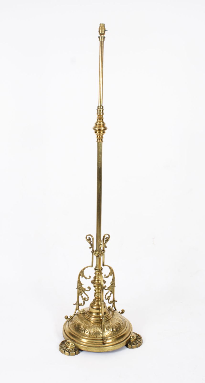 Victorian Brass Standard Lamp  19th C photo furniture