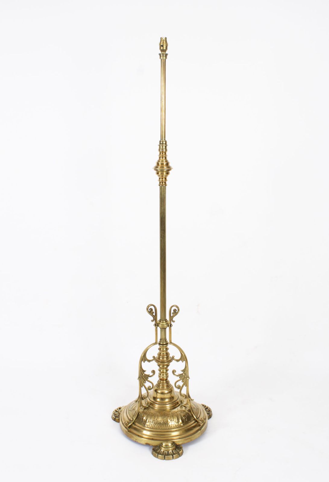 photo buy Victorian Brass Standard Lamp  19th C