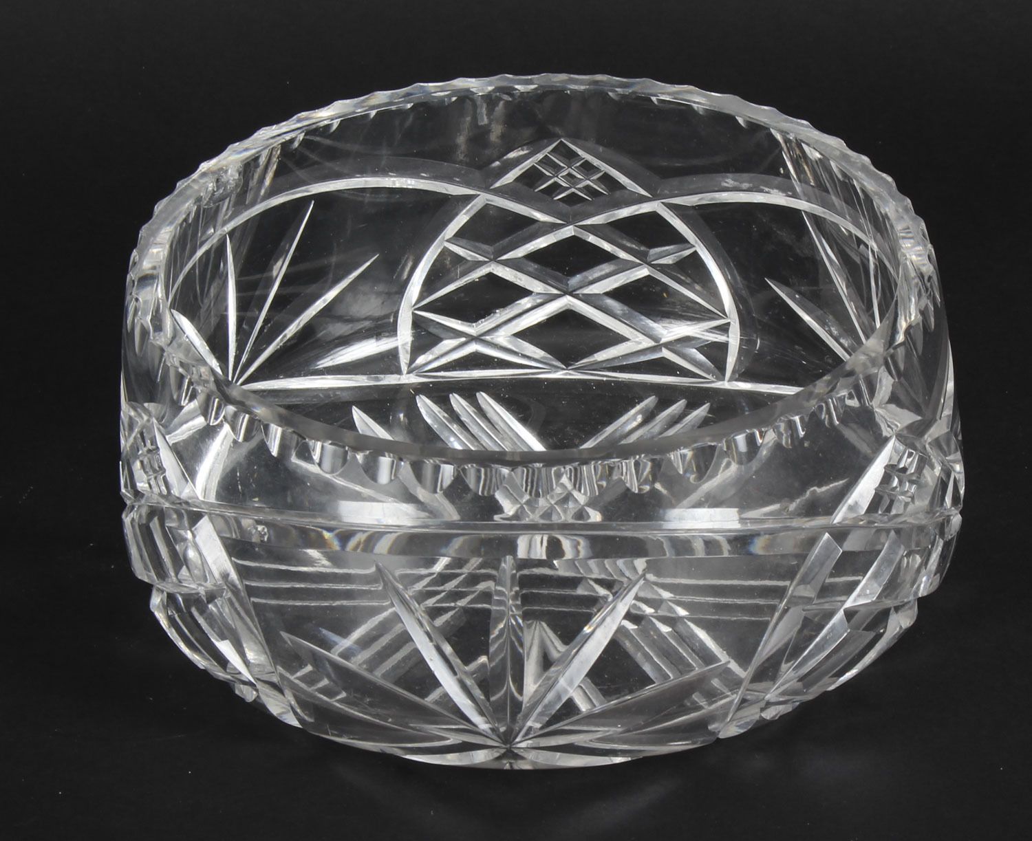 Vintage Cut Glass Crystal Bowl 20th C photo Home Decor