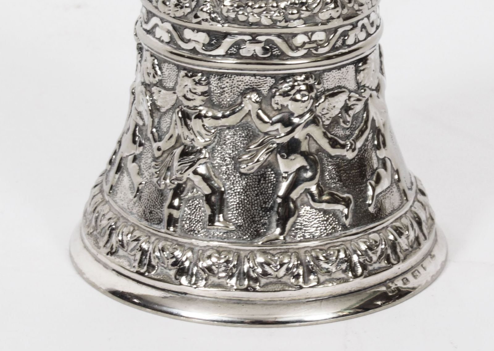 Antique Silver Plated Hand  Bell Renaissance Revival 19th Century photo buy