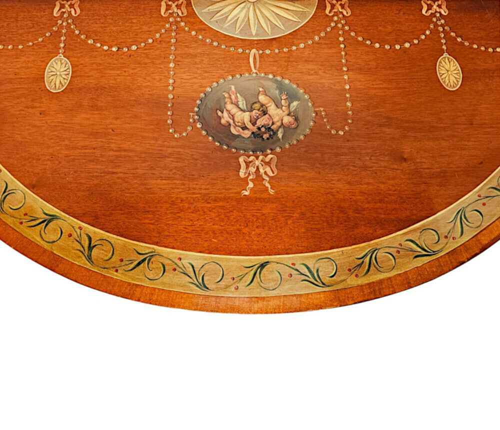 A Very Fine Pair Of 20th Century Hand Painted Demilune Side Tables € 8,500.00 photo vinterior