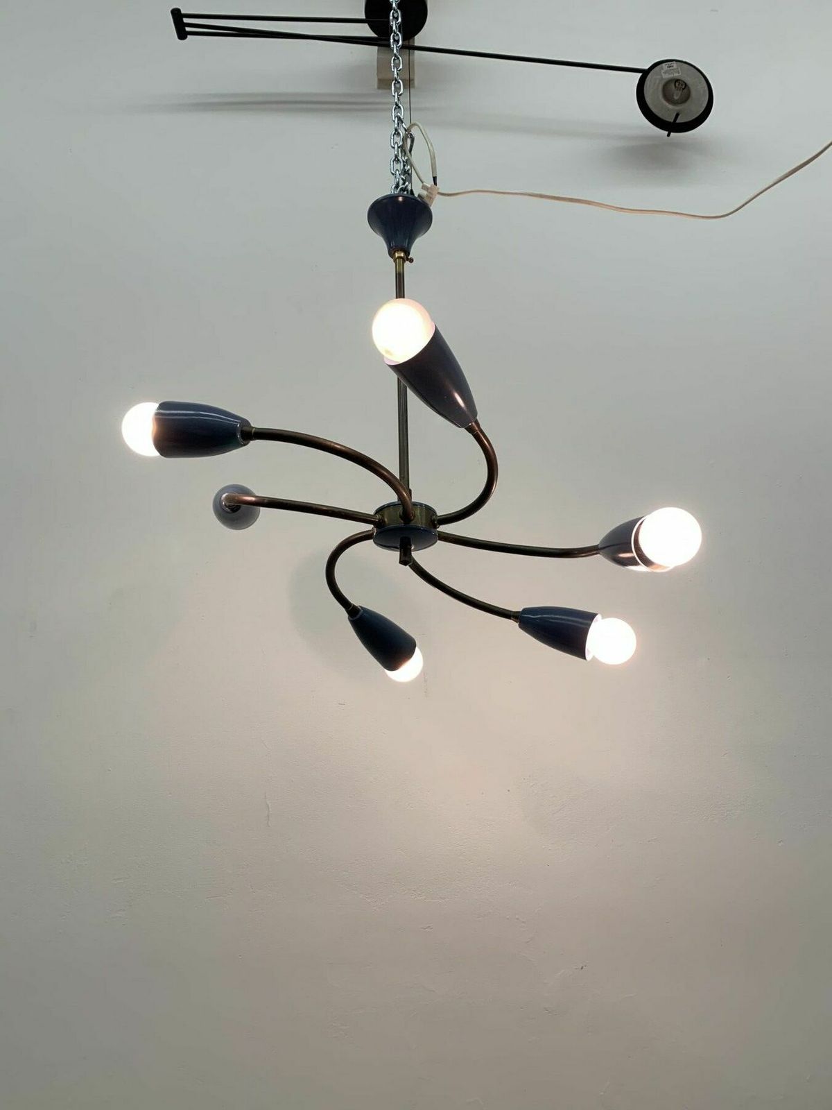 Mid Century Spider Hanglamp, Ca. Jaren 1950 photo vinterior