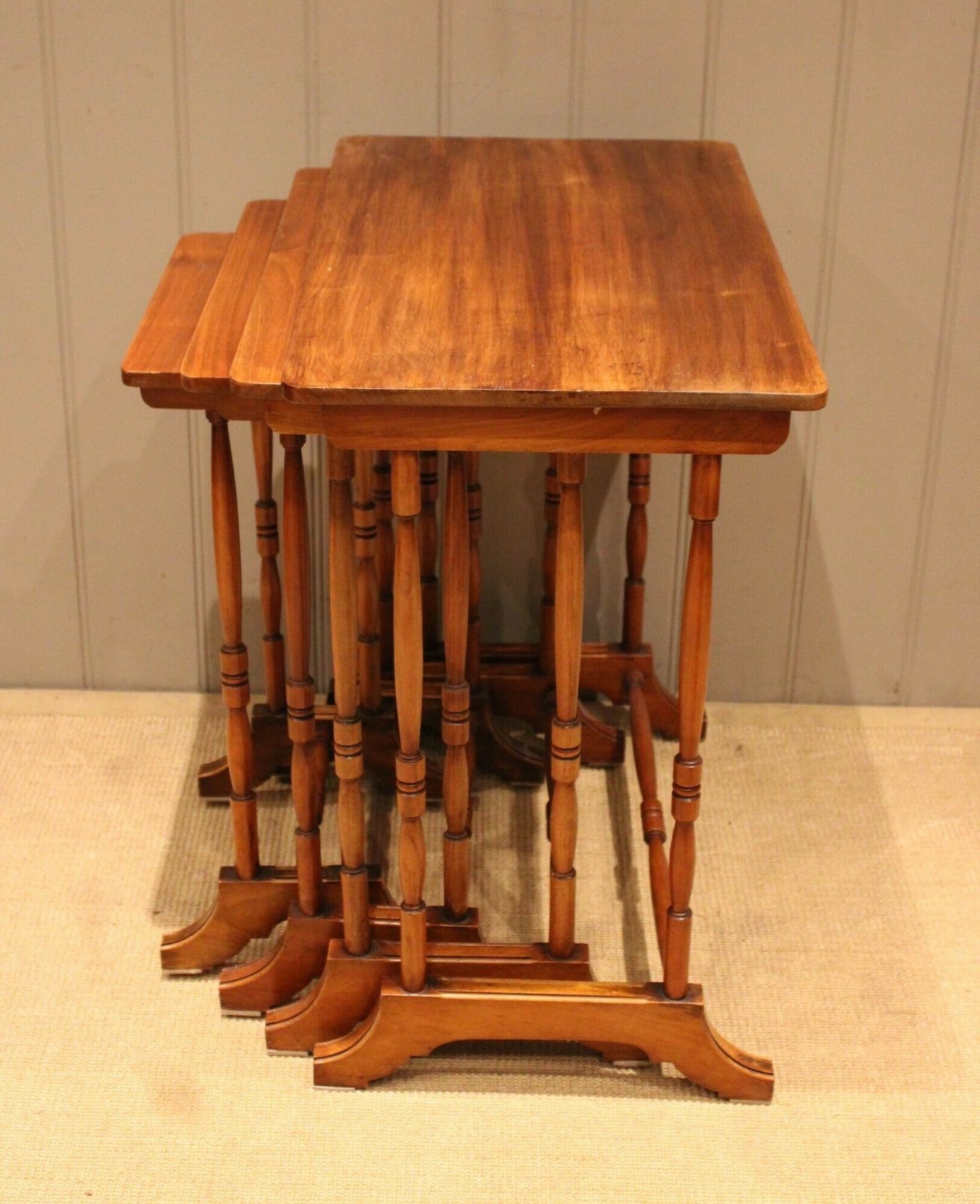 Furniture Walut Nest Of Four Tables, 1930s photo
