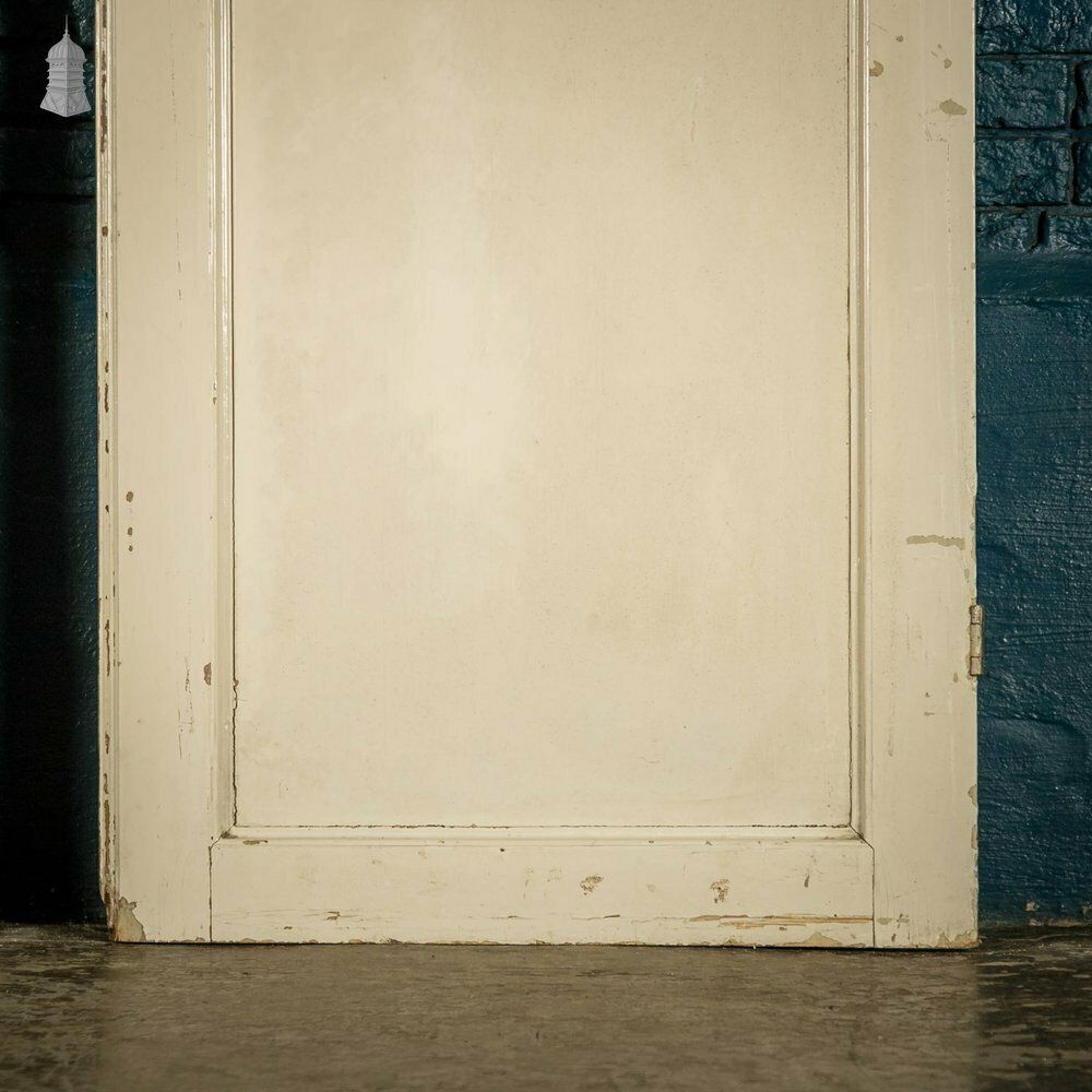 Pine Panelled Doors, Pair Of 19th C 2 Panel White Painted Cupboard Doors photo buy