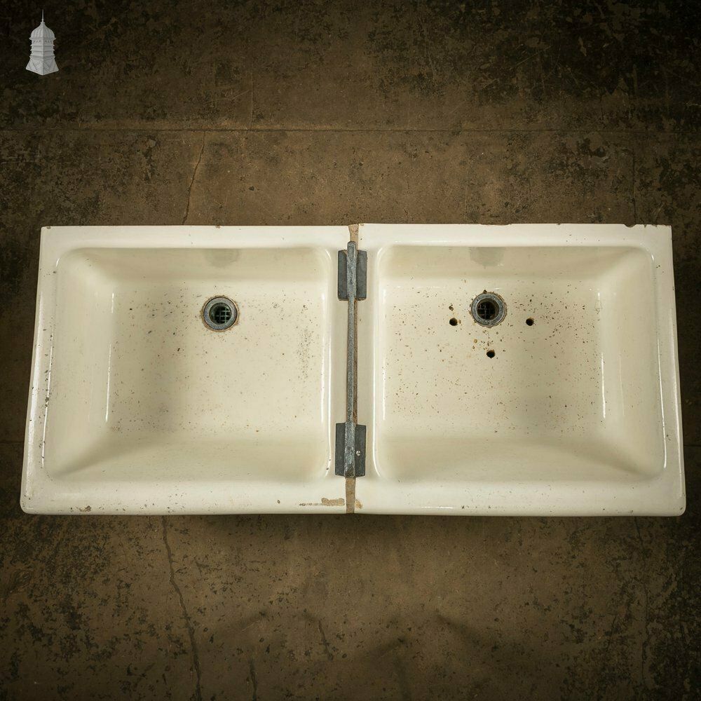 Butler Laundry Sinks, Pair Of Belfast Utility Sinks Joined With Sink Top Mangle Clamp Plate photo 1140.0