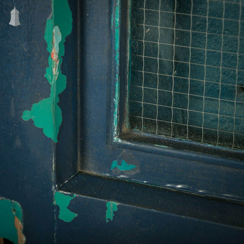 Half Glazed Door, Painted Pitch Pine Fitted With Wired Safety Glass photo buy