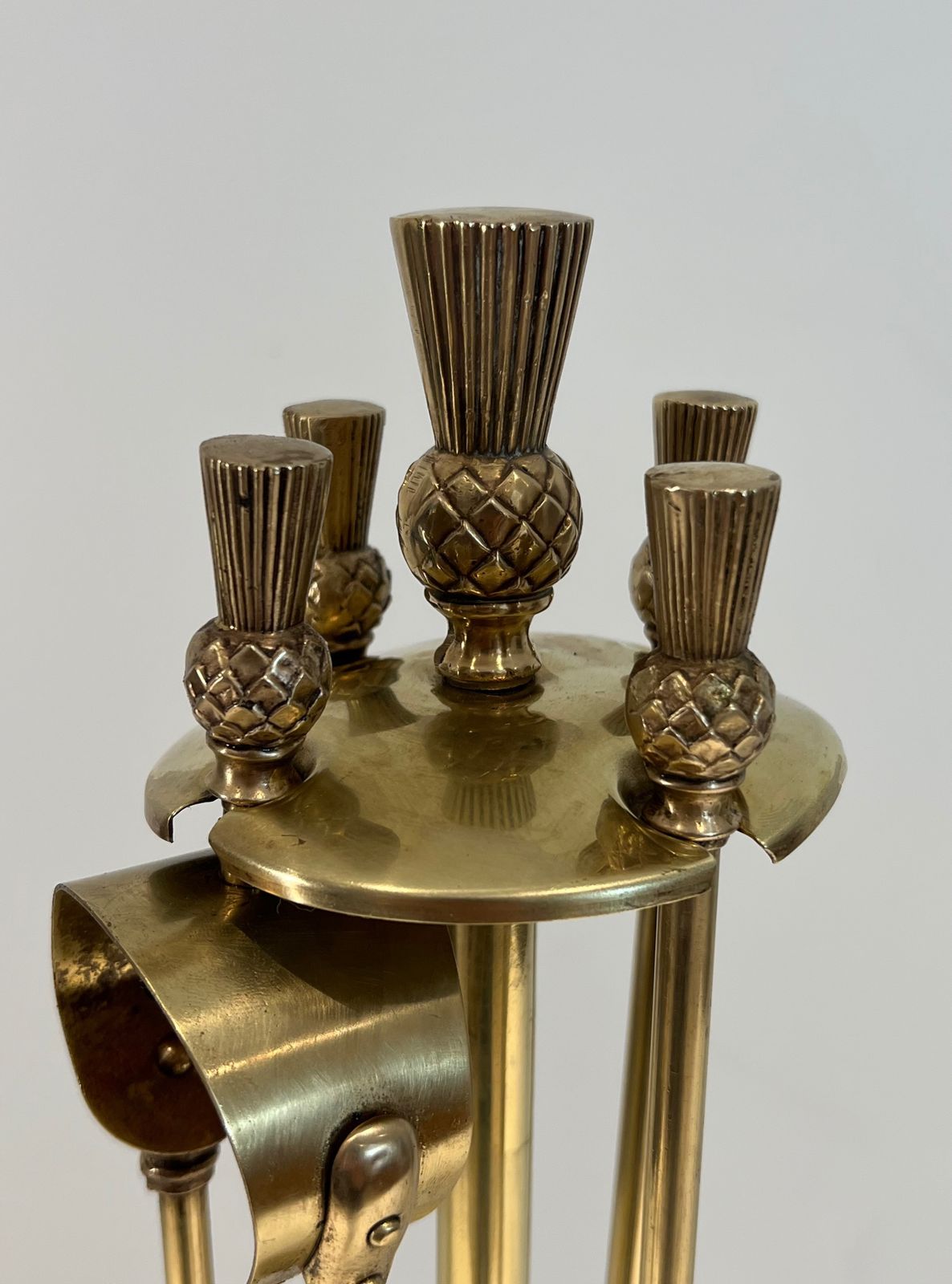 Brass Fire Kit Pineapple Model In The Style Of Maison Jansen photo vinterior