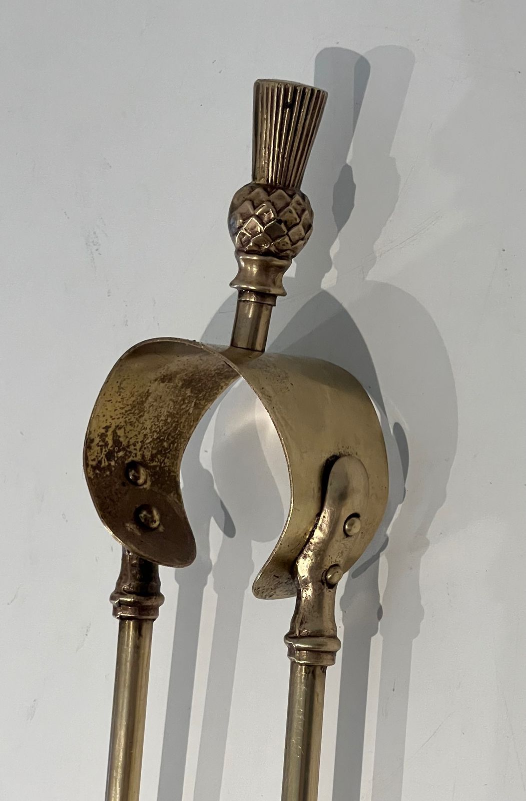 photo for sale Brass Fire Kit Pineapple Model In The Style Of Maison Jansen