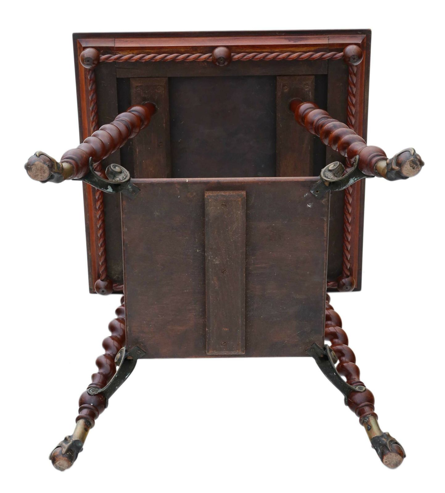 photo furniture Fine Quality Victorian Red Walnut And Brass Centre Table From Circa 1880 1900, Antique