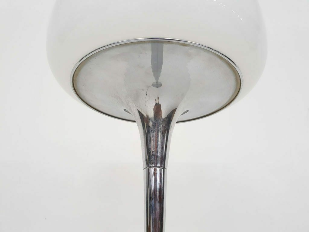 Opaline Glass And Chrome Floor Lamp By Goffredo Reggiani Italy 1960s photo vinterior