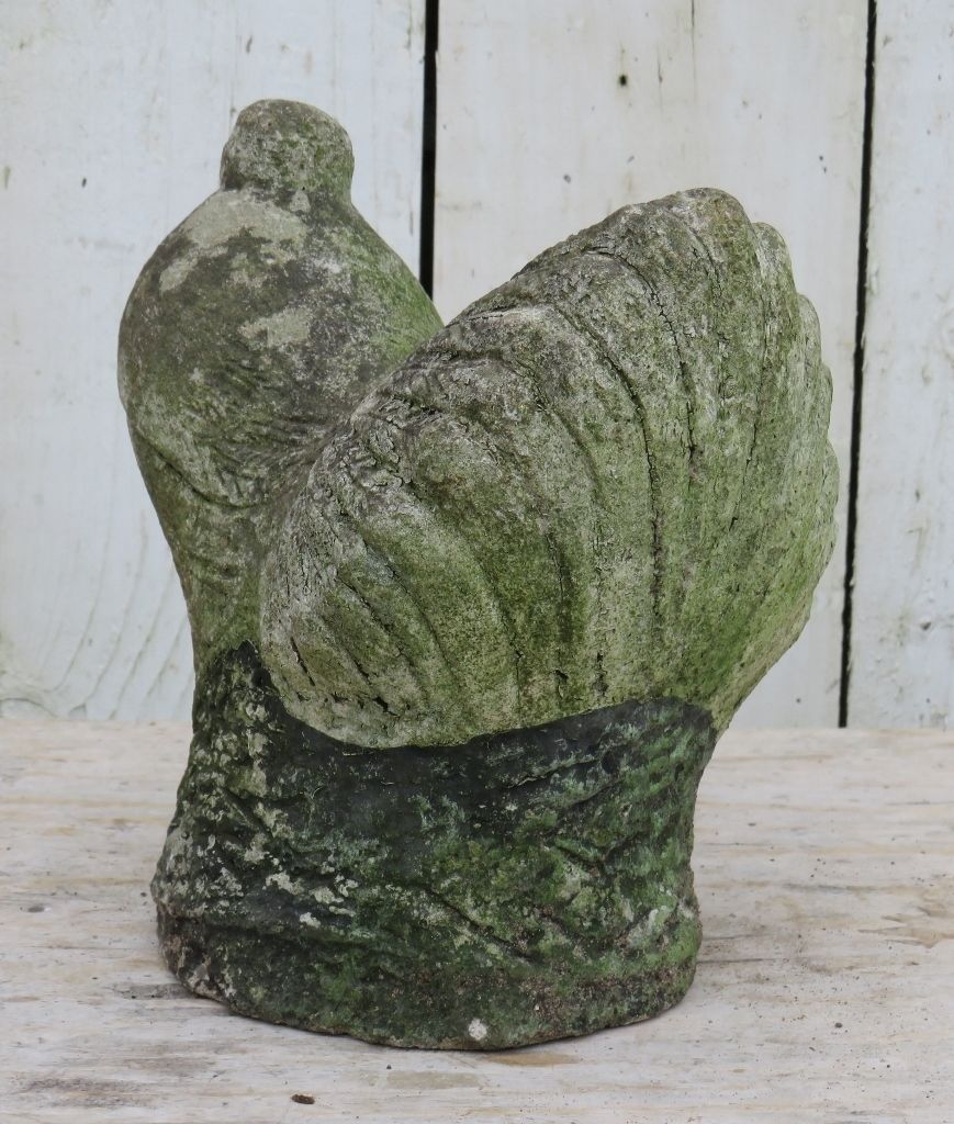 Vintage English Weathered Garden Stone Dove Ornament photo furniture