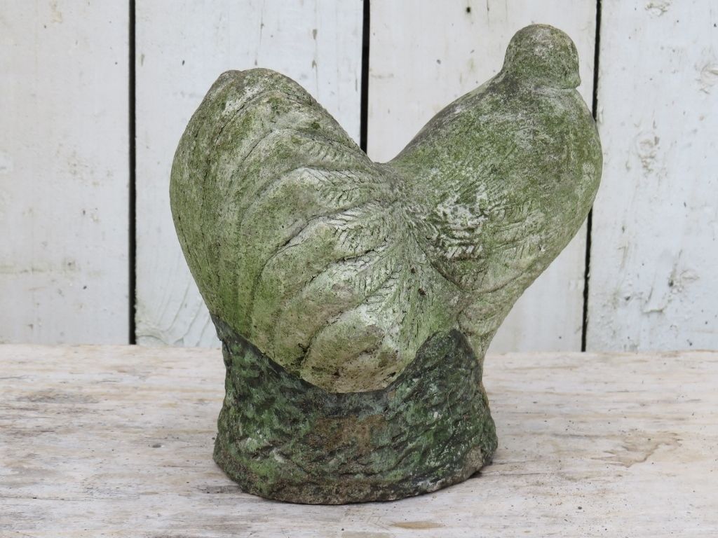 Vintage English Weathered Garden Stone Dove Ornament photo for sale