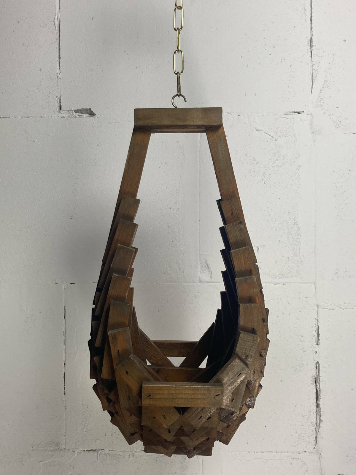 Brutalist Folk Art Hanging Plant Holder, Dutch 1960s photo Home Decor
