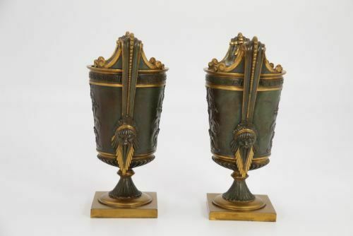 Empire Period Bronze And Ormolu Grecian Style Pair Of Classical Urns Circa 1830 photo Home Decor
