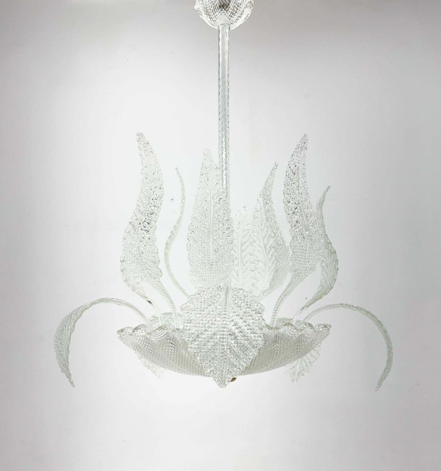 1950's Barovier & Toso Murano Glass And Brass Chandelier photo furniture