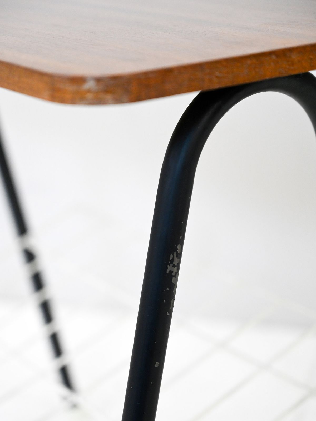 Coffee Table In Wood And Metal Modern Scandinavian Sofa Table From The 1960s. photo vintage