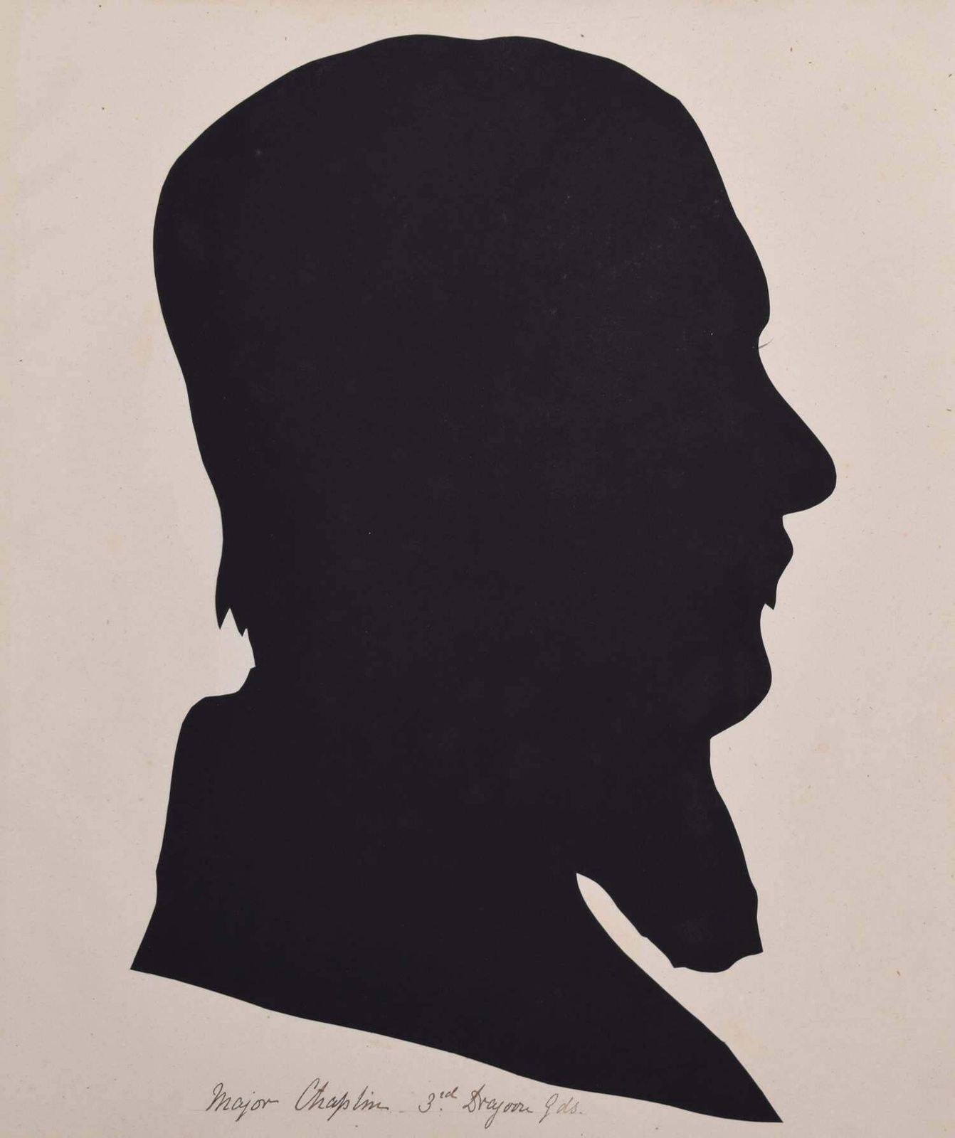 Unknown Nineteenth Century Silhouette Of A Gentleman: Major Chaplin, 3rd Dragoon Guards  Circa 1870