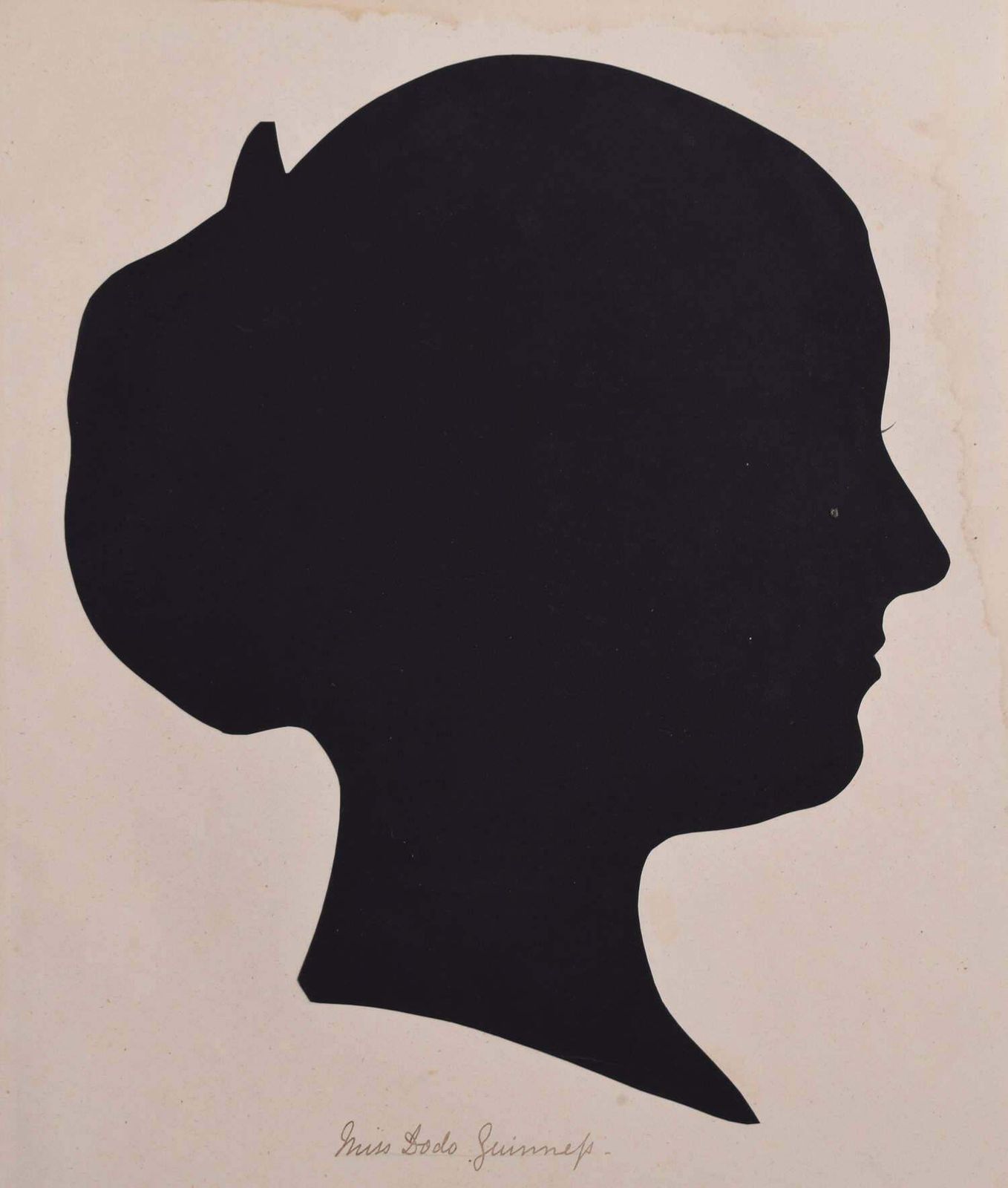 Unknown Nineteenth Century Silhouette Of A Lady: Miss Adelaide Maud "Dodo" Guinness Circa 1870