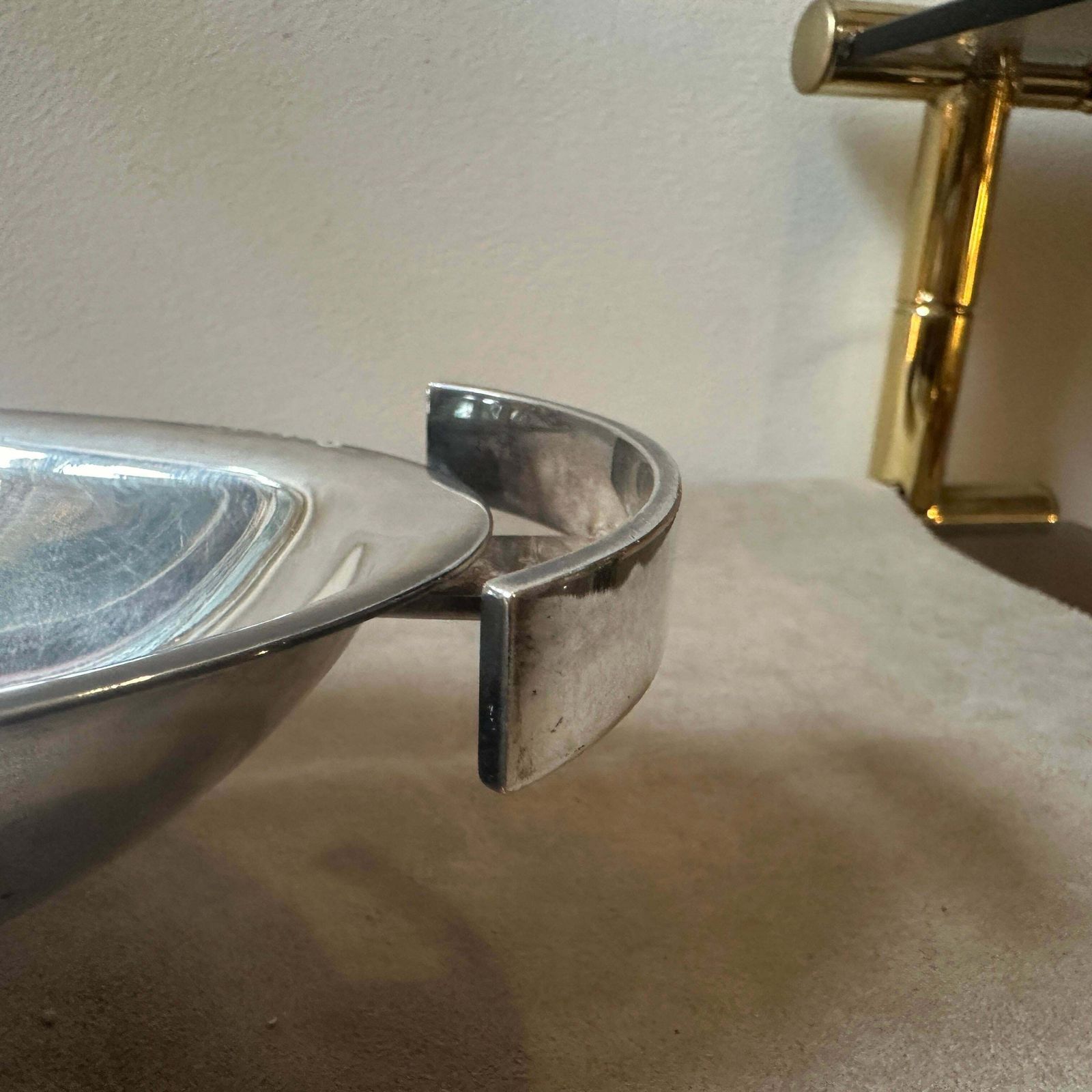 1990s Lino Modernist Silver Plated Fish Bowl Design By Lino Sabattini photo vintage