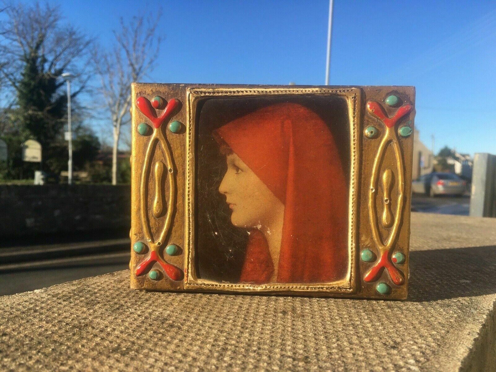 Home Decor Florentine Giltwood St Fabiola Italian Brutalist Wooden Jewellery Box Henner photo