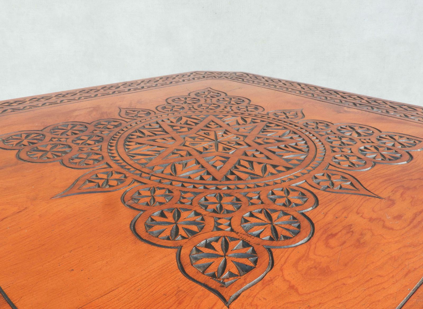 Hand Decorated Mid Century Moroccan Coffee Table C1950 photo vinterior