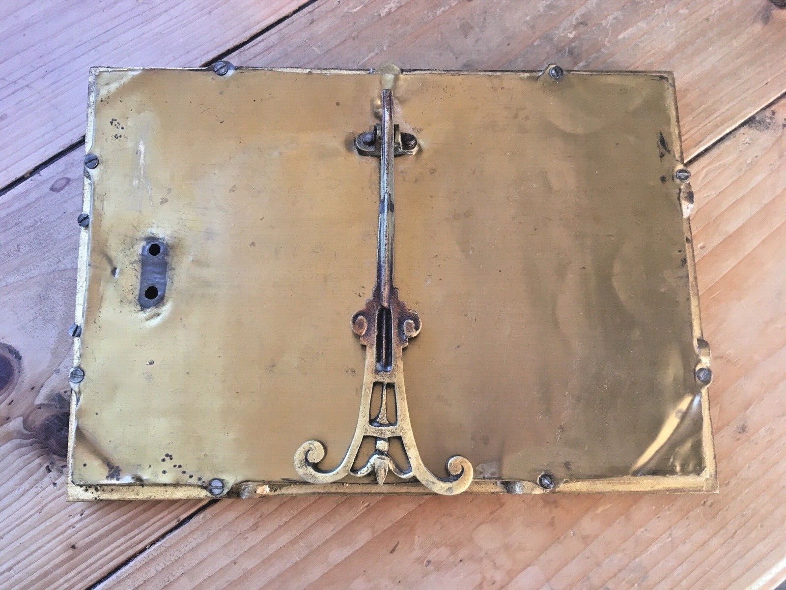 Antique C1900 French Bamboo Effect Regency Gilt Brass Easel Picture Photo Frame photo vintage