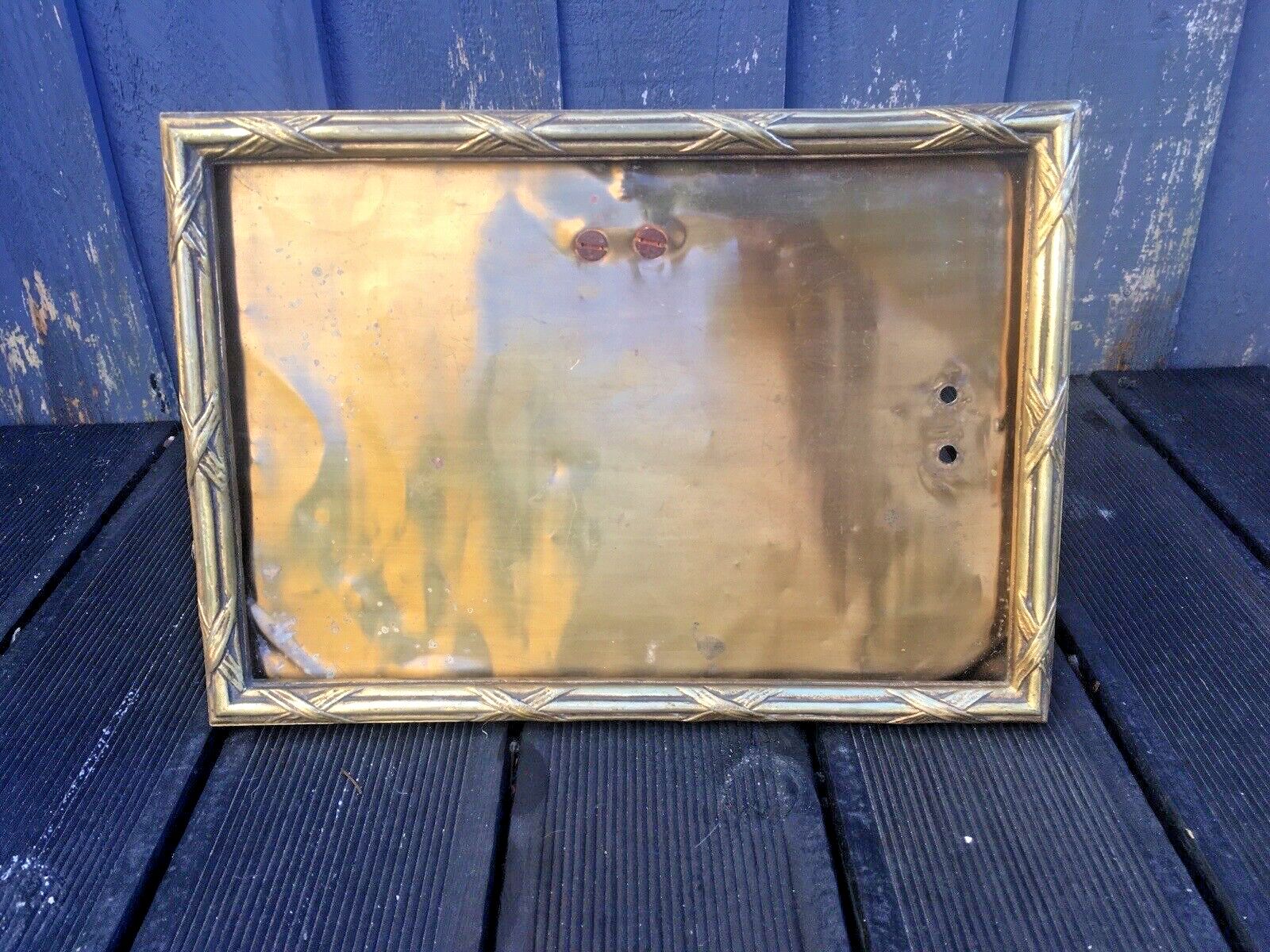 Home Decor Antique C1900 French Bamboo Effect Regency Gilt Brass Easel Picture Photo Frame photo