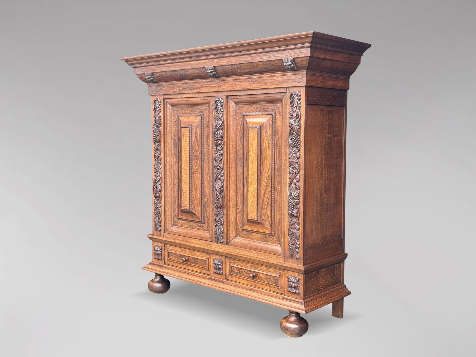 19th Century Dutch Rosewood Renaissance Cabinet