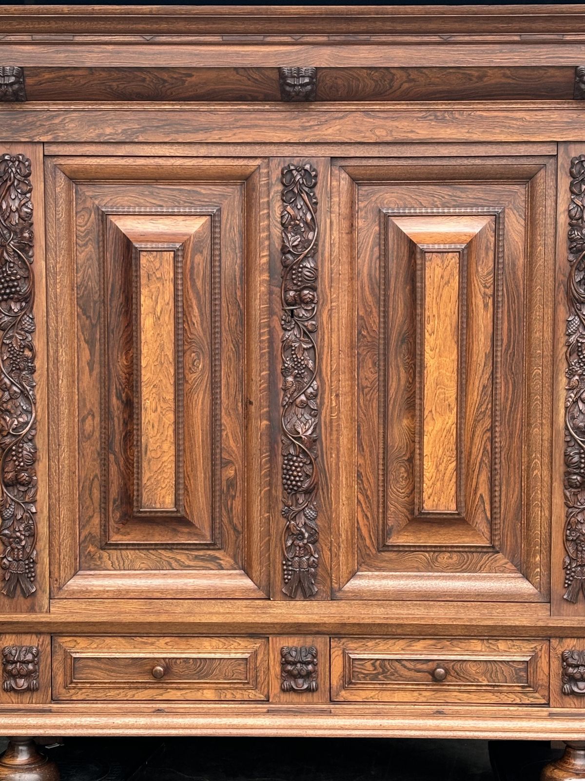 19th Century Dutch Rosewood Renaissance Cabinet photo vintage