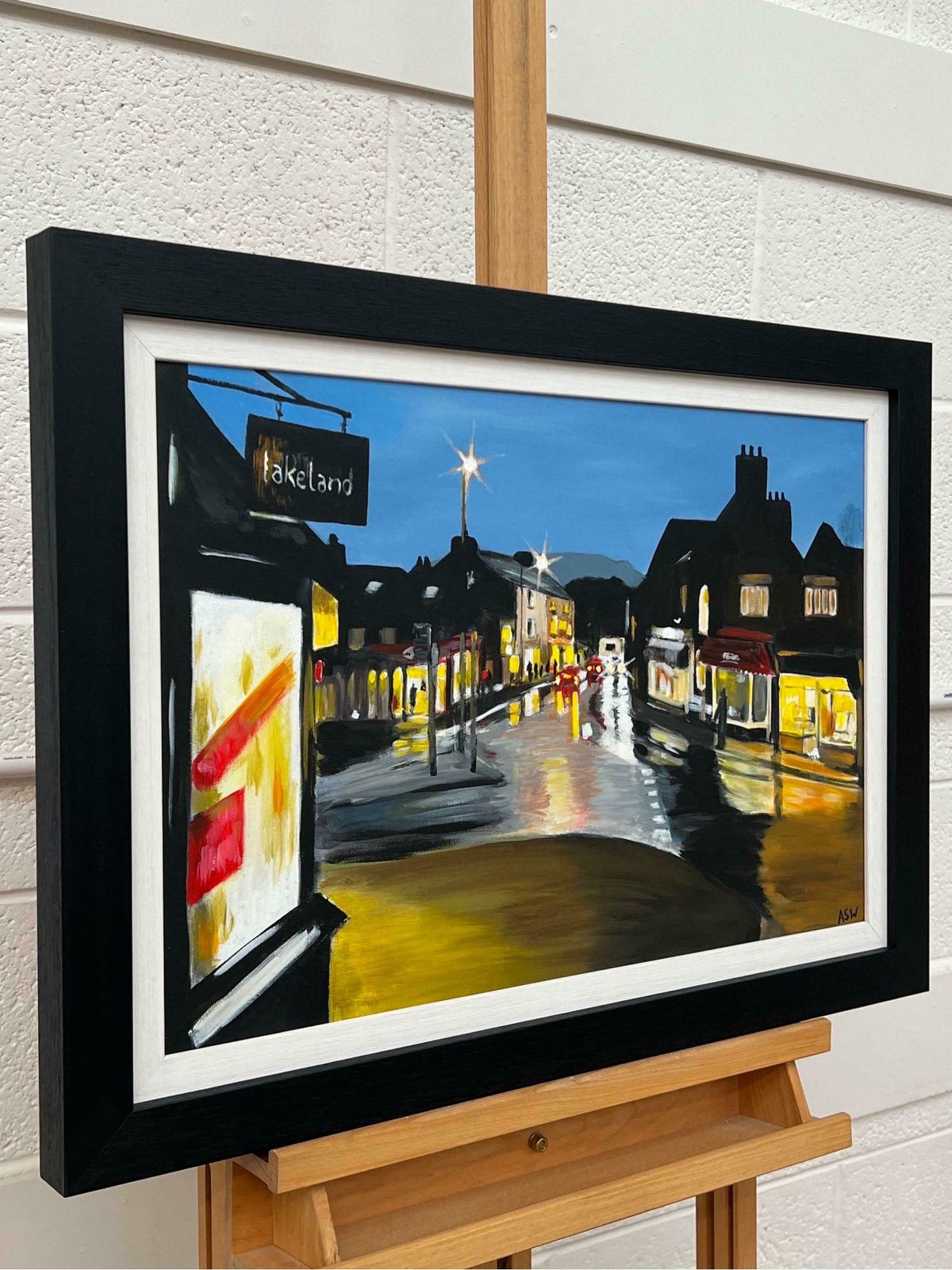 Angela Wakefield Painting Of Ambleside In Lake District England At Night By English Urban Artist photo furniture