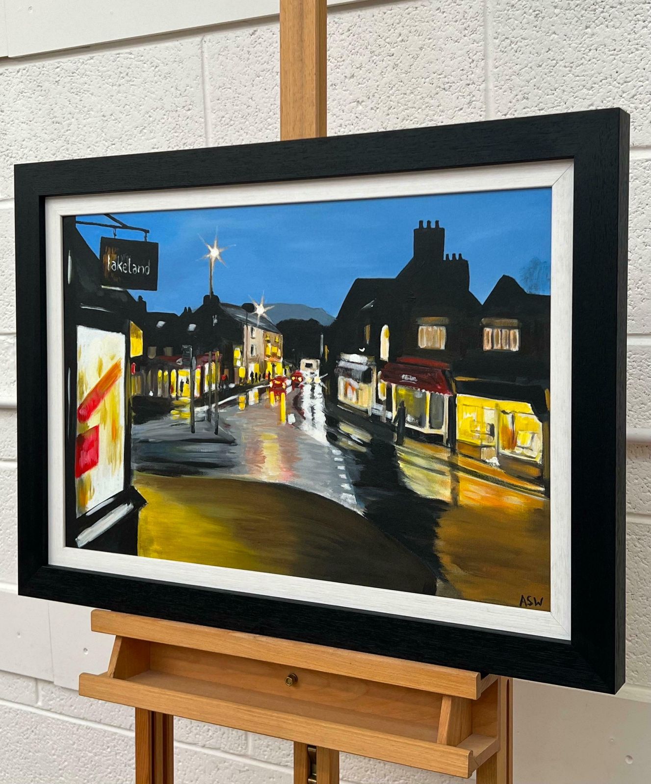 Angela Wakefield Painting Of Ambleside In Lake District England At Night By English Urban Artist photo Art