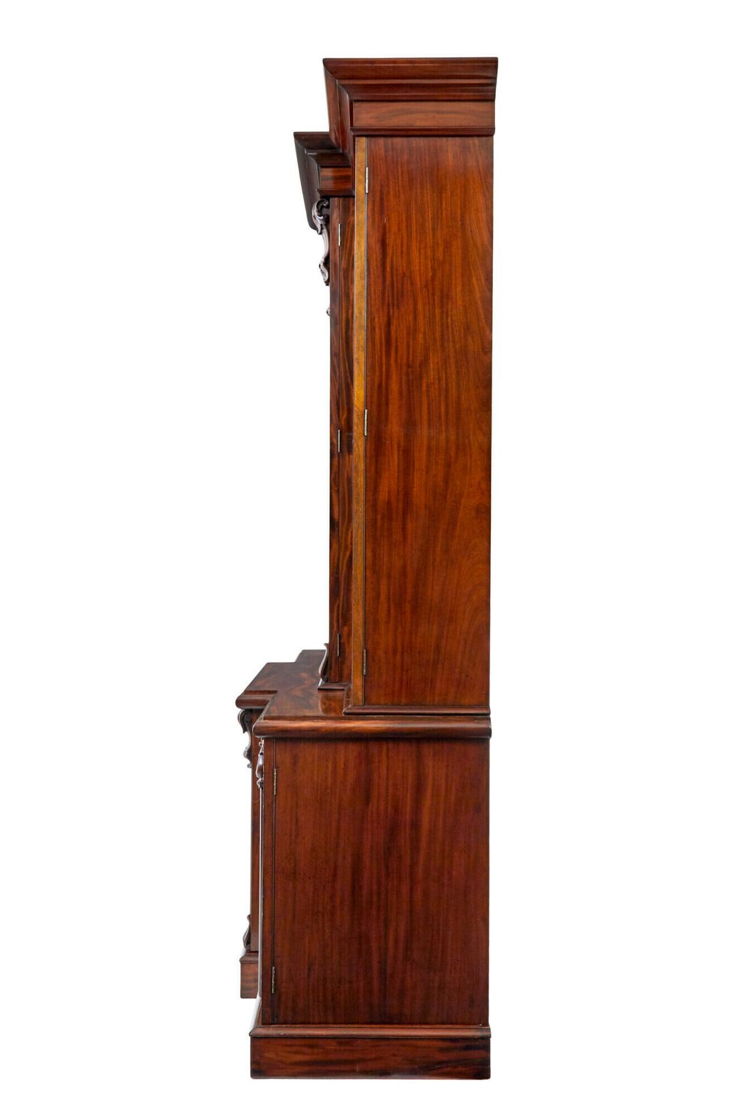 Early Victorian 19th Century Flame Mahogany Breakfront Bookcase photo 9345.0