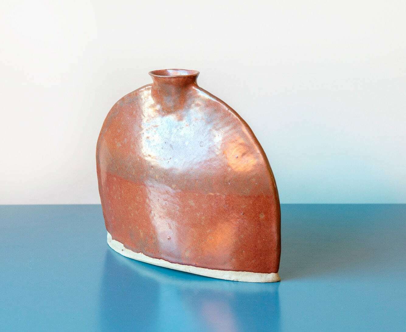 Studio Pottery Vaas, Vintage Keramische Vaas, Decoratief Aardewerken Object, Mid Century Modern, Handgemaakte Ronde Bloemenvaas photo vintage