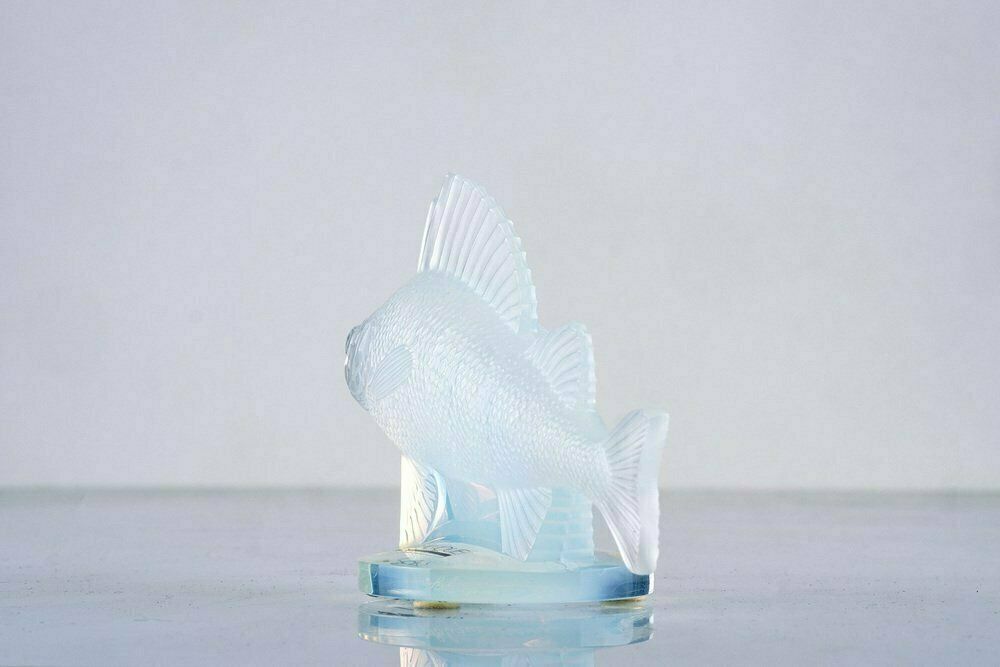 Opalescent Crystal Perche Fish Mascot Or Paperweight By René Lalique, France photo Home Decor