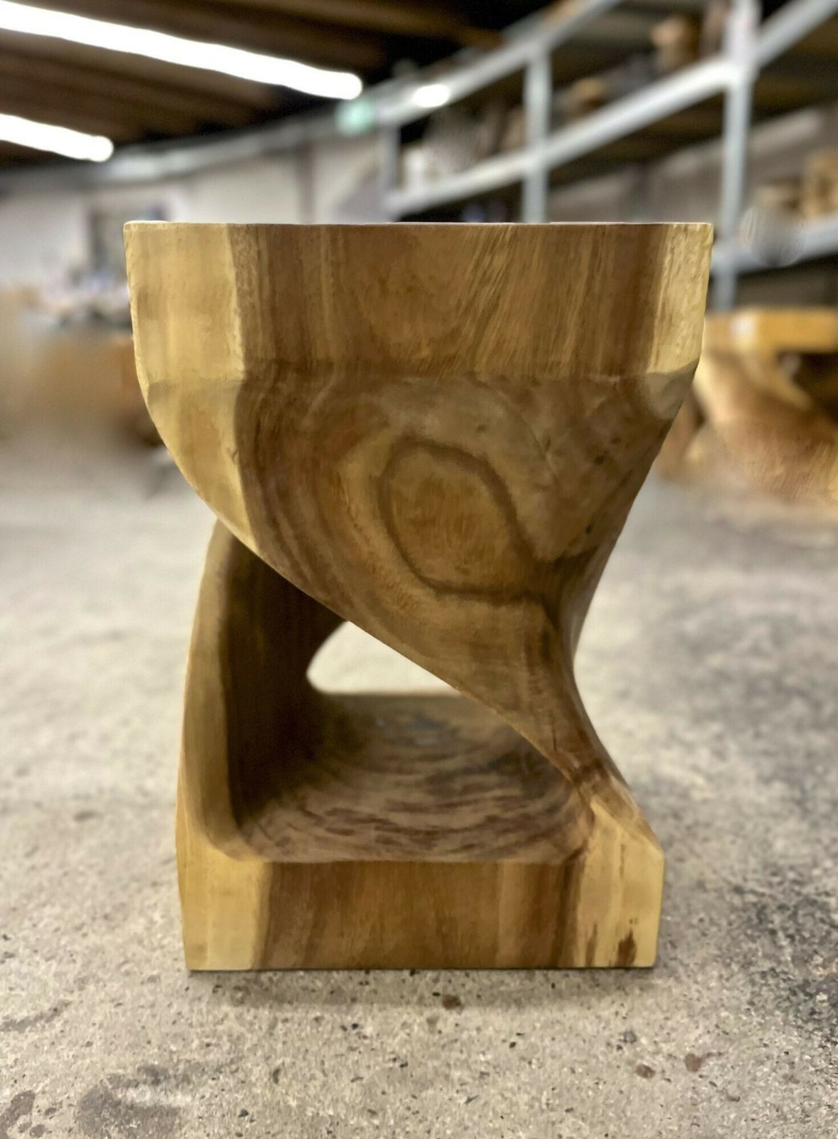 Organic Modern Suar Wood Side Table, Handcarved, Idn 2023 photo for sale