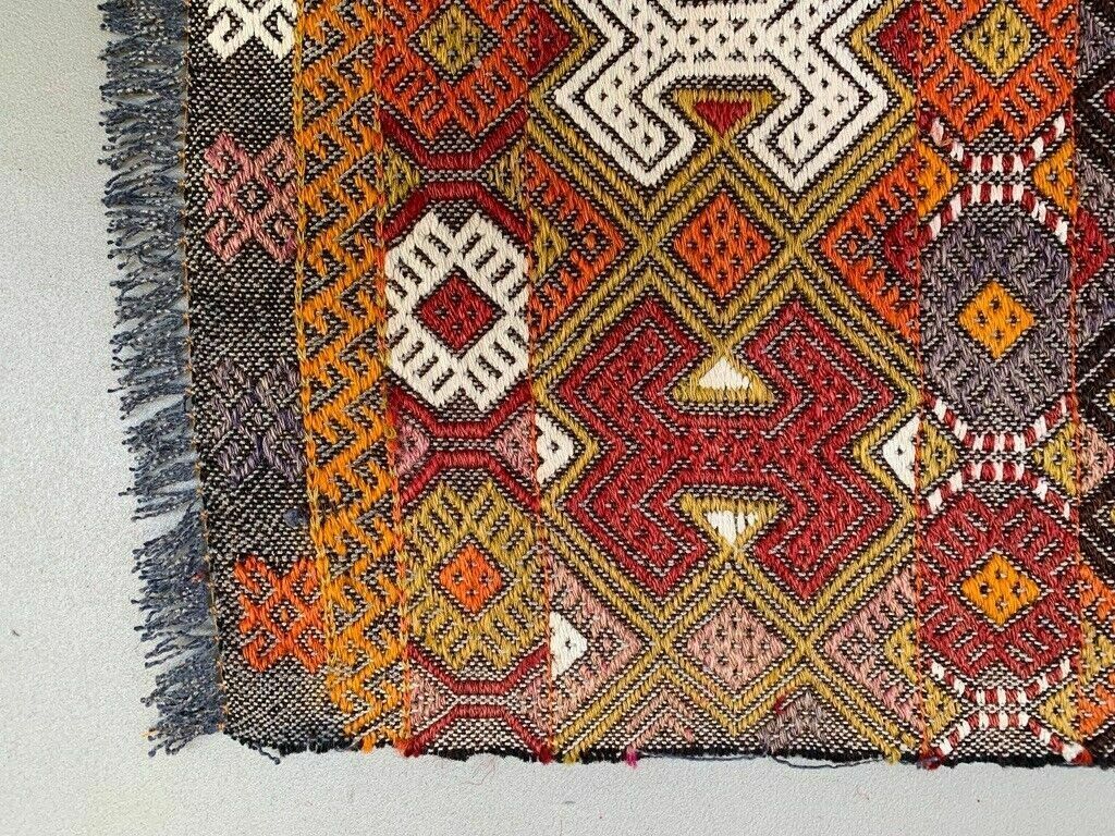 Vintage Turkish Mini Kilim 87x47 Cm Wool Small Kelim Runner, Shabby Chic photo vinterior