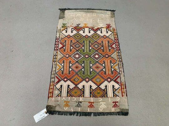 Vintage Turkish Mini Kilim 92x50 Cm Wool Small Kelim Runner, Shabby Chic photo furniture