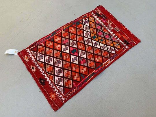 Vintage Turkish Mini Kilim 83x49 Cm Wool Small Kelim Runner, Shabby Chic photo for sale