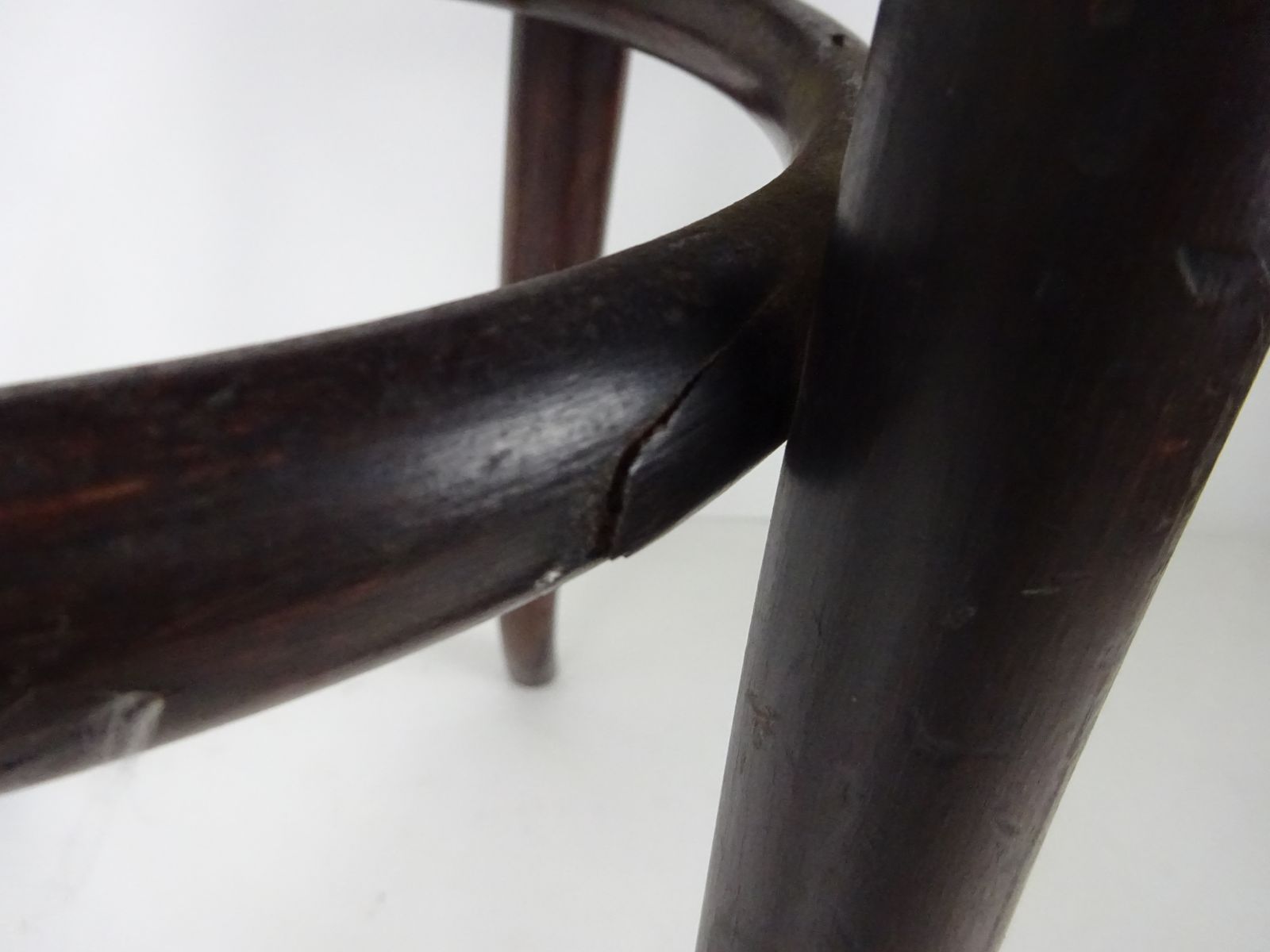 Upholstered Thonet Style High Bentwood Bistro Chair/Barstool photo vintage