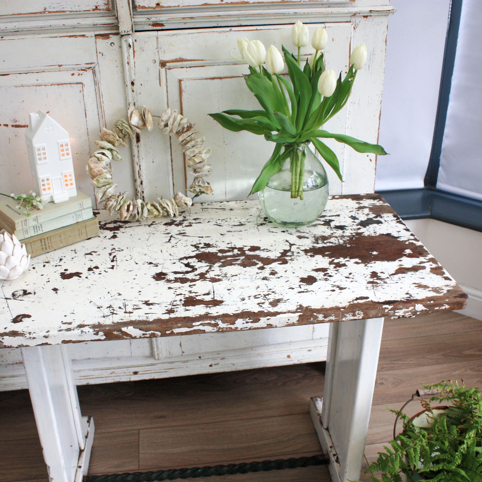 White French Vintage Solid Wood Table photo vinterior