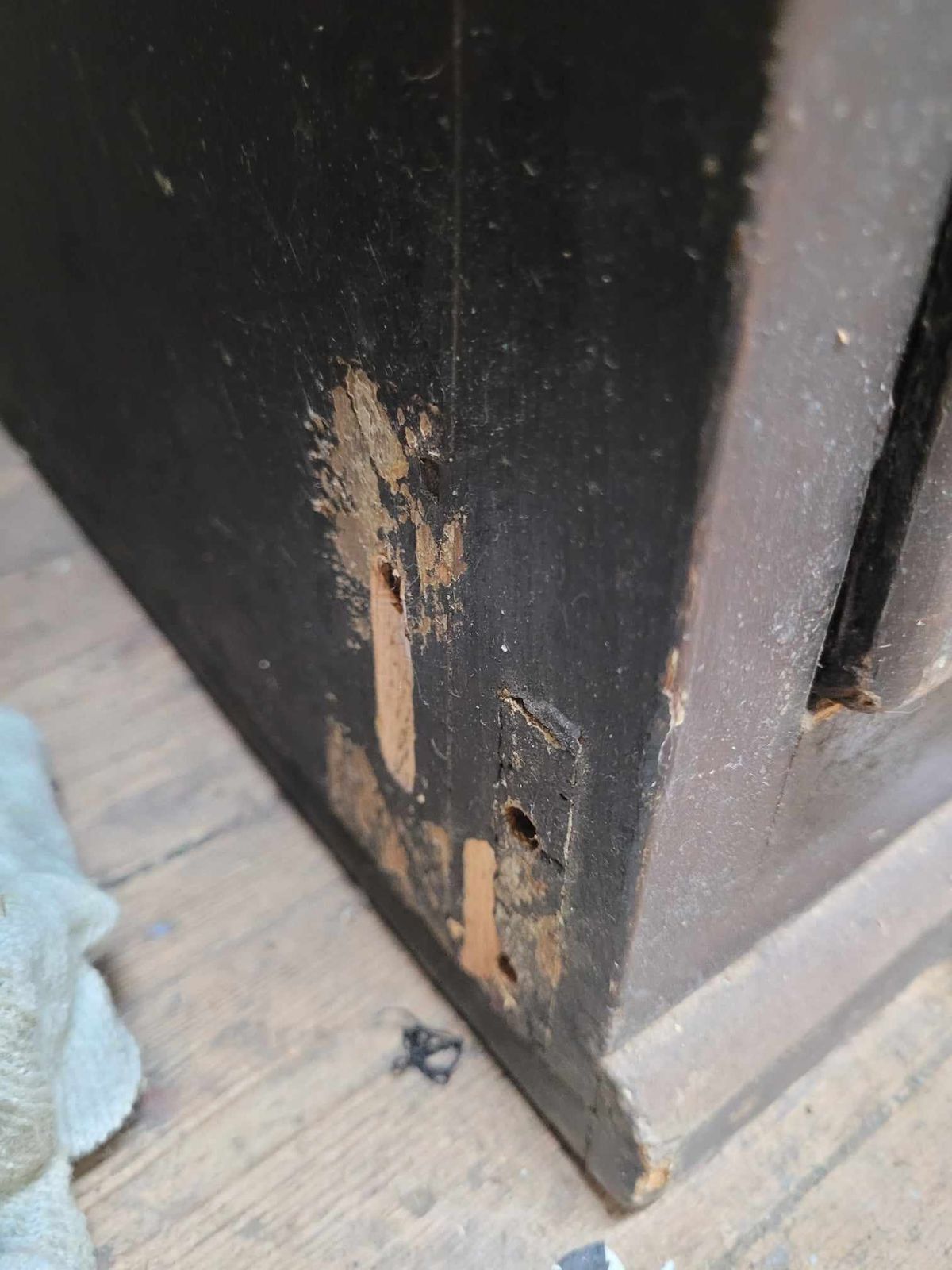 Furniture Set Of Workshop Industrial Wooden Drawers In As Found Condition photo
